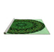 Sideview of Machine Washable Transitional Dark Forest Green Rug, wshpat821grn