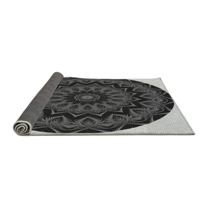 Thickness of Patterned Charcoal Black Rug, pat821gry