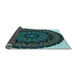 Thickness of Patterned Deep Teal Green Rug, pat821lblu