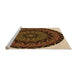 Sideview of Machine Washable Transitional Peru Brown Rug, wshpat821org