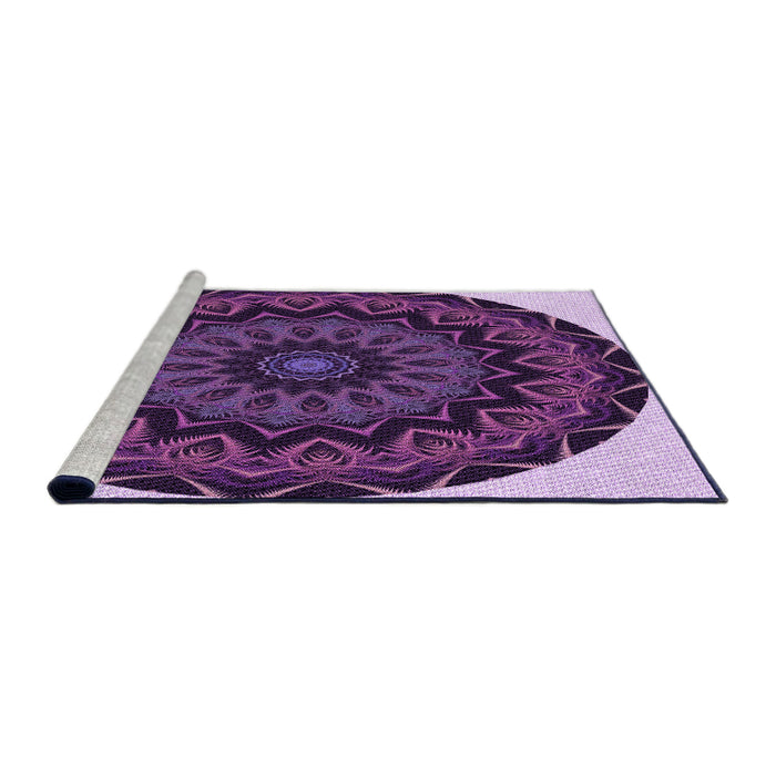Sideview of Machine Washable Transitional Orchid Purple Rug, wshpat821pur