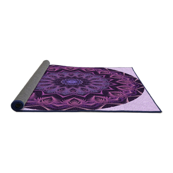 Thickness of Patterned Orchid Purple Rug, pat821pur