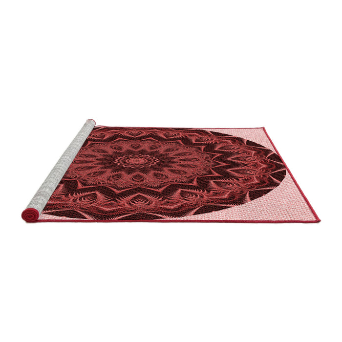 Sideview of Machine Washable Transitional Dark Red Rug, wshpat821rd