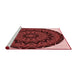 Sideview of Machine Washable Transitional Dark Red Rug, wshpat821rd