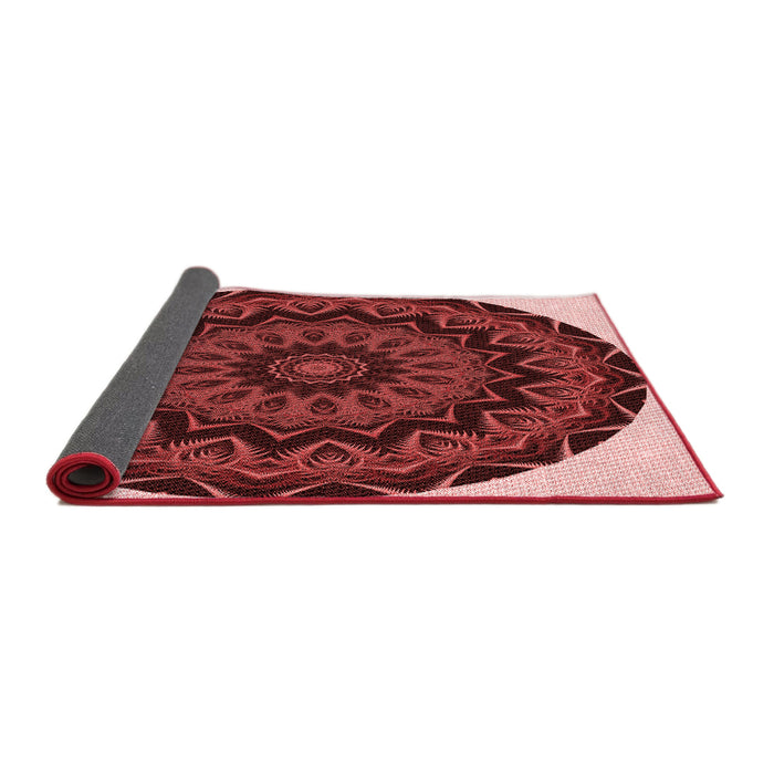 Thickness of Patterned Dark Red Rug, pat821rd