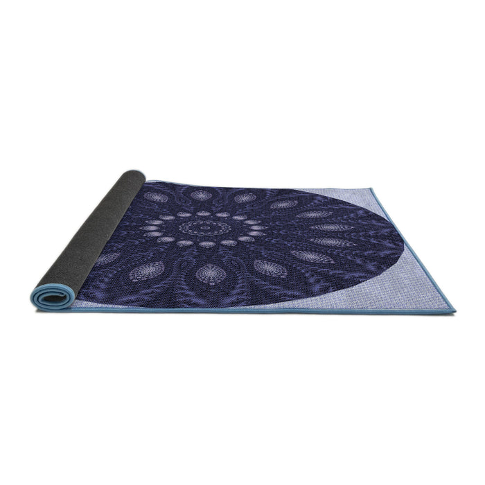 Thickness of Patterned Night Blue Rug, pat822blu