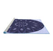 Sideview of Machine Washable Transitional Night Blue Rug, wshpat822blu