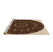 Sideview of Machine Washable Transitional Peru Brown Rug, wshpat822brn