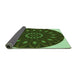 Thickness of Patterned Green Rug, pat822grn
