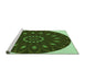 Sideview of Machine Washable Transitional Green Rug, wshpat822grn