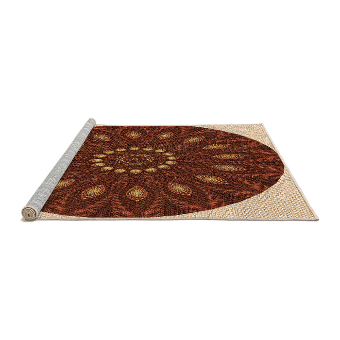 Sideview of Machine Washable Transitional Orange Rug, wshpat822org