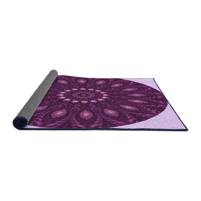 Thickness of Patterned Orchid Purple Rug, pat822pur
