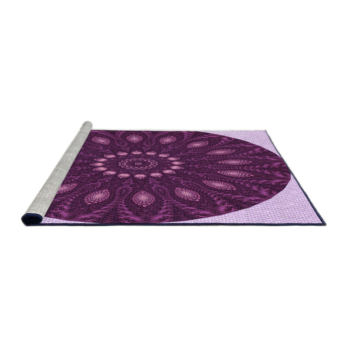 Sideview of Machine Washable Transitional Orchid Purple Rug, wshpat822pur