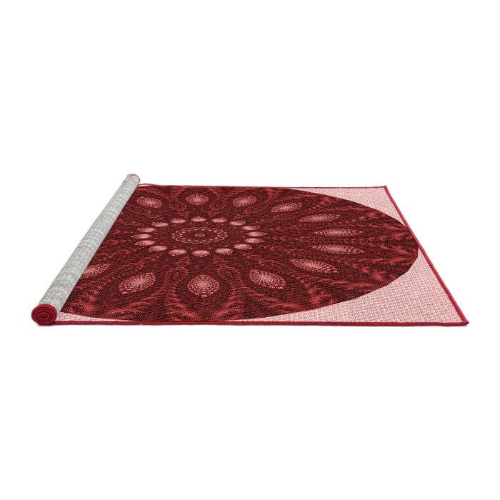 Sideview of Machine Washable Transitional Crimson Red Rug, wshpat822rd