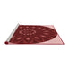 Sideview of Machine Washable Transitional Crimson Red Rug, wshpat822rd