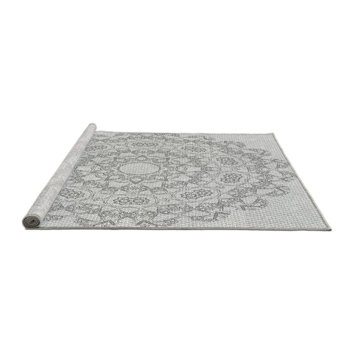Sideview of Machine Washable Transitional Platinum Gray Rug, wshpat823gry
