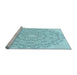 Sideview of Machine Washable Transitional Electric Blue Rug, wshpat823lblu