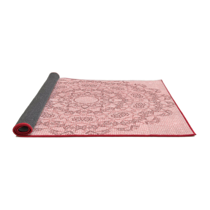 Thickness of Patterned Light Rose Pink Rug, pat823rd