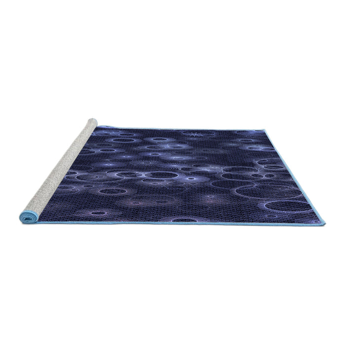 Sideview of Machine Washable Transitional Deep Periwinkle Purple Rug, wshpat824blu