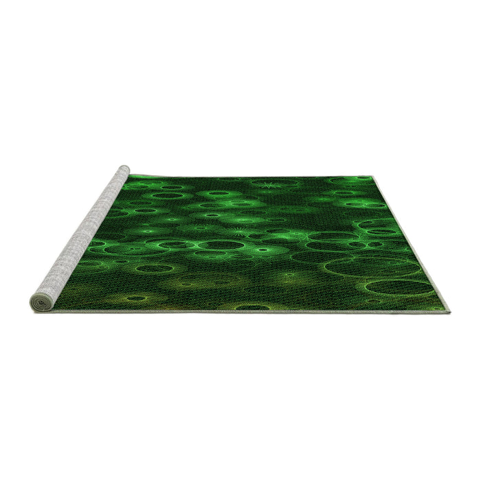 Sideview of Machine Washable Transitional Green Rug, wshpat824grn