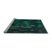 Sideview of Machine Washable Transitional Teal Green Rug, wshpat824lblu