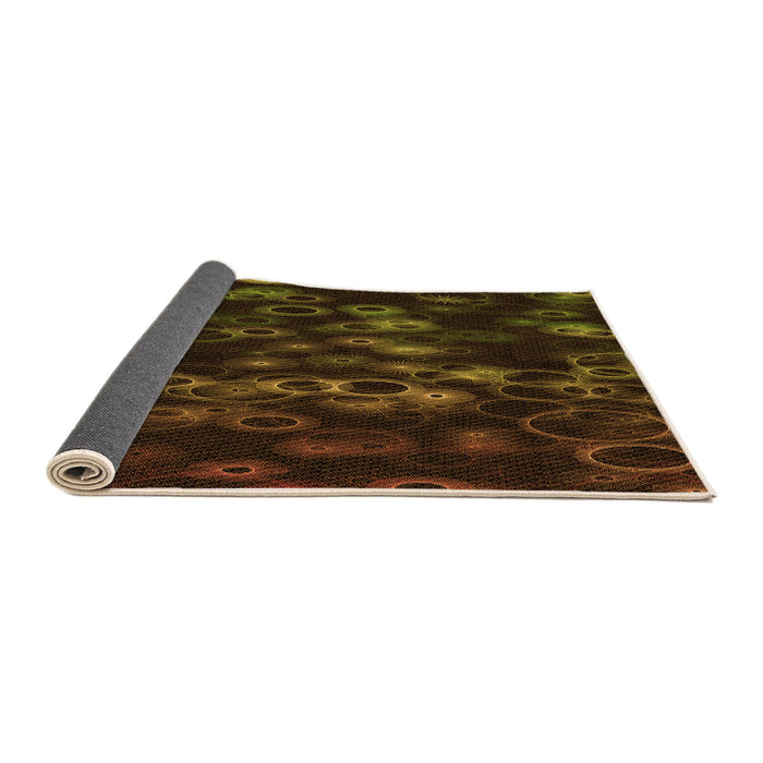 Thickness of Patterned Dark Bronze Brown Rug, pat824org