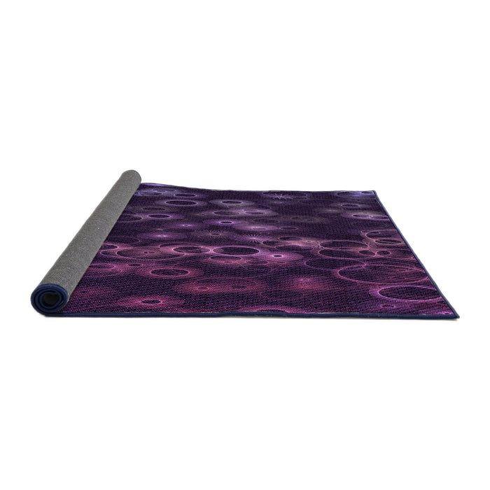 Thickness of Patterned Deep Purple Rug, pat824pur