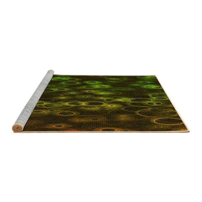 Sideview of Machine Washable Transitional Olive Green Rug, wshpat824yw
