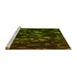 Sideview of Machine Washable Transitional Olive Green Rug, wshpat824yw