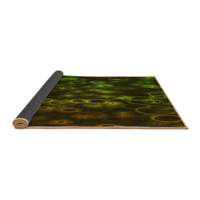 Thickness of Patterned Olive Green Rug, pat824yw