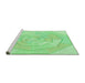 Sideview of Machine Washable Transitional Green Rug, wshpat825grn