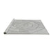 Sideview of Machine Washable Transitional Platinum Gray Rug, wshpat825gry