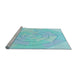 Sideview of Machine Washable Transitional Diamond Blue Rug, wshpat825lblu