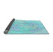 Thickness of Patterned Diamond Blue Rug, pat825lblu