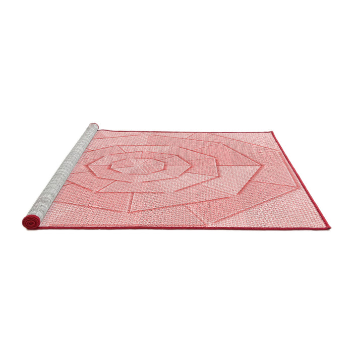 Sideview of Machine Washable Transitional Pastel Red Pink Rug, wshpat825rd