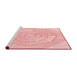 Sideview of Machine Washable Transitional Pastel Red Pink Rug, wshpat825rd