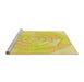 Sideview of Machine Washable Transitional Yellow Rug, wshpat825yw