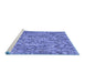 Sideview of Machine Washable Transitional Sky Blue Rug, wshpat826blu