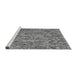 Sideview of Machine Washable Transitional Carbon Gray Rug, wshpat826gry
