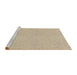 Sideview of Machine Washable Transitional Vanilla Gold Rug, wshpat827brn