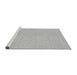 Sideview of Machine Washable Transitional Platinum Gray Rug, wshpat827gry