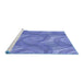 Sideview of Machine Washable Transitional Sky Blue Rug, wshpat829blu