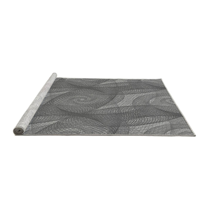 Sideview of Machine Washable Transitional Carbon Gray Rug, wshpat829gry