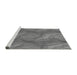 Sideview of Machine Washable Transitional Carbon Gray Rug, wshpat829gry