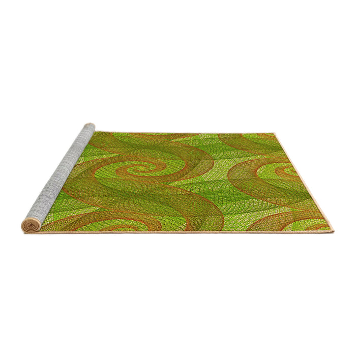Sideview of Machine Washable Transitional Pistachio Green Rug, wshpat829yw