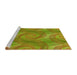 Sideview of Machine Washable Transitional Pistachio Green Rug, wshpat829yw