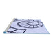 Sideview of Machine Washable Transitional Lavender Blue Rug, wshpat83blu