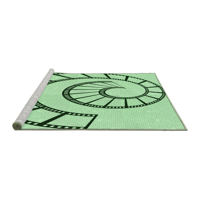 Sideview of Machine Washable Transitional Mint Green Rug, wshpat83grn