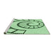 Sideview of Machine Washable Transitional Mint Green Rug, wshpat83grn