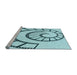 Sideview of Machine Washable Transitional Deep-Sea Green Rug, wshpat83lblu